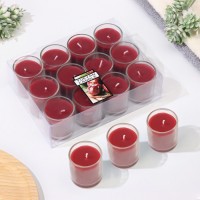 Набор свечей ароматических в стакане "Вишня", 12 шт, красные, 4,5х5 см: 