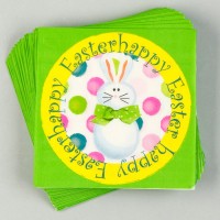 Салфетки бумажные «Светлой Пасхи» белый кролик, 33х33 см, набор 20 шт.: 