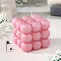 Свеча фигурная "Бабл куб", 6 см, розовая: 