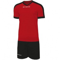 Givova Kit Revolution Football Jersey with Shorts red black: Цвет: Brand: Givova Material: 100% polyester Brand logo embroidered in the middle of the chest and on the right leg Set consists of Jersey and Shorts Short sleeve V-neck Elastic waistband with inside drawstring Shorts without inner lining contrasting design regular fit comfortable to wear New, with label &amp; original packaging
https://www.sportspar.com/givova-kit-revolution-football-jersey-with-shorts-red-black