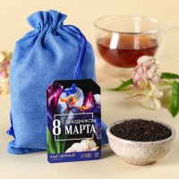Чай чёрный «С праздником 8 марта» в подарочном мешочке, вкус: мята, 100 г.: Цвет: Минимальная партия
1