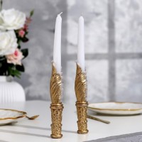 Набор свечей свадебных "Два ангела", 27,5х3 см, бело-золотой, родительские: 