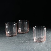 Набор стеклянных стаканов Leia, 3 шт, 265 мл, розовый: 