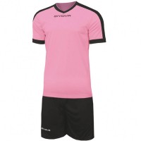 Givova Kit Revolution Football Jersey with Shorts pink black: Цвет: Brand: Givova Material: 100% polyester Brand logo embroidered in the middle of the chest and on the right leg Set consists of Jersey and Shorts Short sleeve V-neck Elastic waistband with inside drawstring Shorts without inner lining contrasting design regular fit comfortable to wear New, with label &amp; original packaging
https://www.sportspar.com/givova-kit-revolution-football-jersey-with-shorts-pink-black