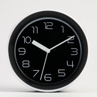 Часы - будильник настольные "Классика", с подвесом, дискретный ход, 15 х 4 см, черный: 