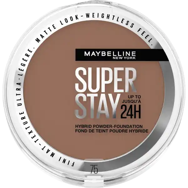 Maybelline New York Super Stay Hybrides Puder Make-Up Nr. 75: Цвет: Produktbeschreibung und details MakeUp jetzt in Puderform Das hybride Super Stay Puder MakeUp von Maybelline New York vereint MakeUp und Puder fr ein mattes Finish mit Airbrush Effekt das bis zu H hlt Die luftigleichten Puder MakeUp Pigmente sorgen fr eine hohe Deckkraft und verschmelzen mit der Haut fr einen ebenmigen Look ohne auszutrocknen Die vegane Formel ist wisch und wasserfest schweiresistent und frbt nicht ab Nicht komedogen lfrei Das Ergebnis Ein mattierter Look mit Airbrush Finish mit bis zu H Halt ohne Inhaltsstoffe tierischen Ursprungs Kontaktdaten LORAL Deutschland GmbH  Geschftsbereich LOral Paris Johannstrae   Dsseldorf Anwendung und Gebrauch Trage das Puder mit dem integrierten Schwmmchen auf dem Gesicht auf Falls die Haut schnell fettet  knnen zustzlich die Augenlider und Lippen leicht abgepudert werden So halten Lidschatten und Lippenstift noch lnger Gebrauch Aufbewahrung und Verwendung Aufbewahrungs und Verwendungsbedingungen Khl und trocken lagern Inhaltsstoffe G   INGREDIENTS TALC  ZINC STEARATE  DIMETHICONE  SILICA  ZEA MAYS STARCH  CORN STARCH  CAPRYLICCAPRIC TRIGLYCERIDE  DIMETHICONEVINYL DIMETHICONE CROSSPOLYMER  CAPRYLYL GLYCOL  TRIETHOXYCAPRYLYLSILANE  ETHYLHEXYLGLYCERIN  POTASSIUM SORBATE  SILICA NANO  SILICA  ISOCETETH  ALARIA ESCULENTA EXTRACT  TOCOPHEROL   MAY CONTAIN CI   TITANIUM DIOXIDE  CI  CI  CI   IRON OXIDES  CI   YELLOW  LAKE  MICA  CI   RED  LAKE  CI   MANGANESE VIOLET  CI   ULTRAMARINES  CI   RED  FIL Z
https://www.rossmann.de/de/make-up-maybelline-new-york-super-stay-hybrides-puder-make-up-nr-75/p/3600531666729