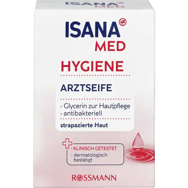 ISANA MED Arztseife Hygiene: Цвет: https://www.rossmann.de/de/pflege-und-duft-isana-med-arztseife-hygiene/p/4305615996547
Produktbeschreibung und details Besonders die beanspruchte Haut wird durch hufiges Waschen noch strker strapaziert Deshalb haben unsere Experten eine Rezeptur entwickelt die die Haut auch bei hufigem Waschen pflegt Die Isana Med Arztseife reinigt empfindliche und stark beanspruchte Haut Die antibakterielle Wirksamkeit beruht auf einem bakteriostatischem Wirkkomplex WirkstoffFormel mit pflegenden Zustzen hygienische Sauberkeit Glycerin zur Hautpflege antibakteriell Hautvertrglichkeit dermatologisch besttigt fr strapazierte Haut unsere Rezeptur ist ohne Mikroplastik Kontaktdaten Dirk Rossmann GmbH Isernhgener Strae   Burgwedel wwwrossmannde UrsprungslandHerkunftsort Deutschland Testurteile Qualittssiegel ampamp Verbandszeichen Inhaltsstoffe Sodium Palmate Sodium Cocoate Aqua Glycerin Parfum Coconut Acid Farnesol Lanolin Sodium Chloride Tetrasodium Glutamate Diacetate Titanium Dioxide