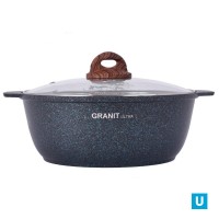 Кастрюля-жаровня 4л со стекл. крышкой, АП линия "Granit ultra" (blue): Цвет: Кастрюля-жаровня 4л со стекл. крышкой, АП линия "Granit ultra" (blue)
