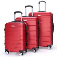 VERTICAL STUDIO "Trelleborg" 20" 24" 28" Suitcase Set of 3 wine red: Цвет: Brand VERTICAL STUDIO Set consisting of three trolley cases Outer material plastic ABS big Trolley External dimensions HWD  cm   cm   cm inches      Net weight  volume kg  L medium Trolley External dimensions HWD  cm   cm   cm inches      Net weight  volume kg  L smaller Trolley External dimensions HWD  cm   cm   cm inches      Net weight  volume  kg   l Lining material  polyester Brand logo as a metal emblem on the front Matryoshka design can be stored inside each other to save space The smallest Suitcase corresponds to the size regulations for hand luggage a telescopic handle with several possible height settings four smoothrunning wheels for convenient transport a large main compartment with a circumferential way zipper three digit suitcase lock  possible combinations Divider with integrated zippered mesh pocket for division converging tension straps with click closure Interior lined throughout Zippered lining on each side of the case two carrying handles with suspension structured outer material with a matte finish NEW with box ampamp original packaging
https://www.sportspar.com/vertical-studio-trelleborg-20-24-28-suitcase-set-of-3-wine-red