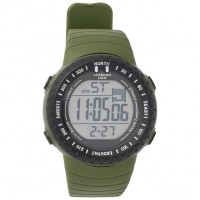 LEANDRO LIDO "Vescia" Unisex Sports Watch green: Цвет: Brand: LEANDRO LIDO including battery 12-bit digital display with hours, minutes, seconds, day and date Water resistance: 3 ATM Stopwatch, alarm and hourly chime function 12/24 hour format Watch case: ABS plastic Watch strap: TPU rubber Watch glass: plastic Background can be illuminated by button Brand logo on the front above the dial Dial diameter: approx. 35 mm Strap Width: Approx. 22mm adjustable bracelet with double pin clasp maximum wrist circumference up to approx. 20 cm User manual is included suitable for sports and leisure Stainless steel back including LEANDRO LIDO packaging NEW, in original packaging &gt; Disposal instructions for batteries
https://www.sportspar.com/leandro-lido-vescia-unisex-sports-watch-green