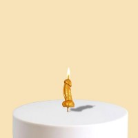 Свеча в торт 18+, золотая, 2 х 4,5 см: 