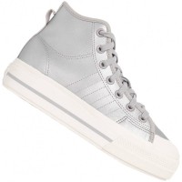 adidas Originals Nizza RF Platform MId Women Sneakers GX8369: Цвет: https://www.sportspar.com/adidas-originals-nizza-rf-platform-mid-women-sneakers-gx8369
Brand: adidas Upper: synthetic, textile Inner material: textile Sole: rubber Brand logo on the tongue and sole classic adidas stripes discreetly on the sides lace closure EVA technology - flexible, lightweight sole with high cushioning properties Mid-cut that leg ends at the ankle with 4 cm platform sole stabilized heel area wide, non-slip sole Silver look upper a tab at the heel pleasant wearing comfort NEW, in box &amp; original packaging