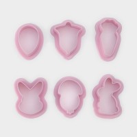 Набор форм для печенья Доляна «Пасхальный», 6 шт, 8?7?2 см, цвет розовый: 
