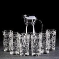 Набор питьевой с гравировкой «Флора», 7 предметов: графин 1 л, стаканы 230 мл, 6 шт: 