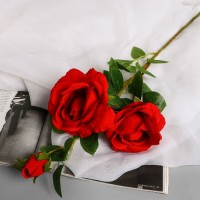 Цветы искусственные "Роза плетистая" d-10 см 67 см, красный: 