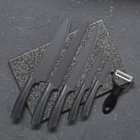Набор кухонных ножей «Гипноз», 6 предметов, цвет чёрный: 