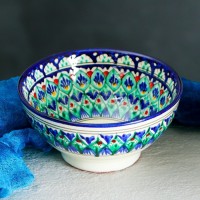 Коса Риштанская Керамика "Цветы" 15 см, малая, синяя: 