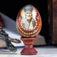 Яйцо сувенирное "Николай Чудотворец", на подставке: 