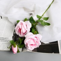 Цветы искусственные "Роза плетистая" d-10 см 67 см, розовый: 