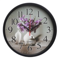 Часы настенные "Цветы", d-30 см, плавный ход: 