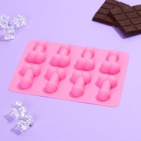 Форма для льда и шоколада «Всё отсосительно», силикон, 18.5 х 14.2 х 1.6 см, цвет розовый 18+: 