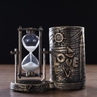 Песочные часы "Море - любовь", сувенирные, с карандашницей, 16.5 х 8 х 13 см: 