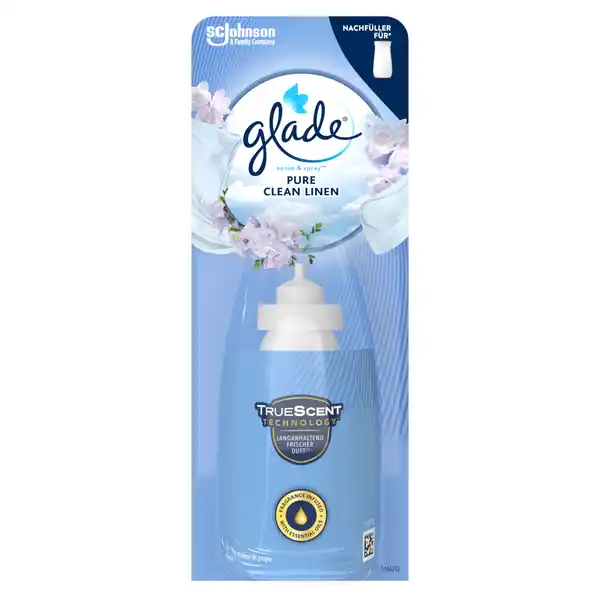 Glade Nachfller Sense amp Spray Pure Clean Linen: Цвет: Produktbeschreibung und details fr langanhaltende kontinuierliche Frische Kontaktdaten    UrsprungslandHerkunftsort Deutschland Anwendung und Gebrauch Um Fehlfunktionen zu vermeiden vor Einsetzen des Nachfllers darauf achten dass der weie Hebel vollstndig nach oben ausgefahren ist Inhaltsstoffe Ethanol Propane Butane Duftstoffe Isobutane Warnhinweise und wichtige Hinweise Warnhinweise GEFAHR Extrem entzndbares Aerosol Behlter steht unter Druck Kann bei Erwrmung bersten Schdlich fr Wasserorganismen mit langfristiger Wirkung Darf nicht in die Hnde von Kindern gelangen Ist rztlicher Rat erforderlich Verpackung oder Kennzeichnungsetikett bereithalten BEI KONTAKT MIT DEN AUGEN Einige Minuten lang behutsam mit Wasser splen Vorhandene Kontaktlinsen nach Mglichkeit entfernen Weiter splen Vor Sonnenbestrahlung schtzen Nicht Temperaturen ber  C aussetzen Von Hitze heien Oberflchen Funken offenen Flammen und anderen Zndquellen fernhalten Nicht rauchen Nicht gegen offene Flammen oder andere Zndquelle sprhen Nicht durchstechen oder verbrennen auch nicht nach Gebrauch Aerosol nicht einatmen Achtung Anwendung nur nach Gebrauchsanweisung Nur in gut gelfteten Bereichen verwenden Personen die auf Duftstoffe empfindlich reagieren sollten dieses Produkt mit Vorsicht verwenden Raumdfte sind kein Ersatz fr gute Haushaltshygiene Enthlt Hexylsalicylat Kann allergische Reaktionen hervorrufen Behlter nur vllig restentleert der Wertstoffsammlung zufhren Teilentleerten Behlter der Problemabfallentsorgung zufhren
https://www.rossmann.de/de/haushalt-glade-nachfueller-sense-und-spray-pure-clean-linen/p/5000204598803