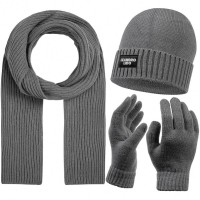 LEANDRO LIDO "Epomeo" Men 3-piece winter set grey: Цвет: Brand: LEANDRO LIDO Set consisting of Mhat, gloves and Scarf Material: 100% acrylic Dimensions (Scarf): 170cm x 21cm Brand logo as a patch on the Beanie brim fit: Adults ideal for cold days soft, warming knit material Beanie with turn-up brim the elastic material adapts perfectly to the body Brim, cuffs and Scarf rib knit simple, timeless design pleasant wearing comfort NEW, with tags &amp; original packaging
https://www.sportspar.com/leandro-lido-epomeo-men-3-piece-winter-set-grey
