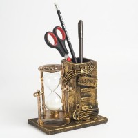 Песочные часы "Ноты", сувенирные, с карандашницей, 14.5 х 8 х 13 см: 