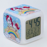 Часы - будильник электронные детские "Единорог" настольные, с подсветкой, 8 х 8 см, ААА: 
