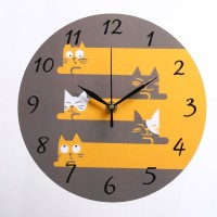 Часы настенные "Коты", дискретный ход, d-23.5 см: 