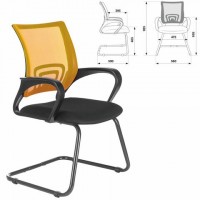 Кресло для приемных и переговорных BRABIX "Fly CF-100", оранжевое/черное, 532088: Цвет: BRABIX "Fly CF-100" - доступное, качественное кресло с эргономичной сетчатой спинкой. Бюджетный вариант многофункционального кресла для оборудования приемных и переговорных.
Спинка выполнена из прочного материала - акриловой сетки и имеет выраженную поясничную поддержку, обеспечивающую комфортную посадку в течение всего рабочего дня.Ткань TW обладает высокой воздухопроницаемостью и прочностью, практически не истирается.Наполнитель сиденья - утолщенный поролон средней жесткости.Металлические полозья способны выдержать нагрузку до 120 кг!Неприхотливая модель для дома и офиса среднего ценового сегмента.Кресла марки Brabix отличаются современным дизайном, эргономикой, аккуратным исполнением и отличным соотношением цены и качества.