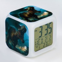 Часы - будильник электронные детские "Динозавр" настольные, с подсветкой, 8 х 8 см, ААА: 