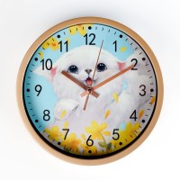 Часы настенные "Котенок", d-20 см, плавный ход: 