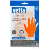 Перчатки резиновые спец. для уборки оранжевые L VETTA: 