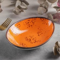 Салатник керамический «Созвездие», 19?14 см, цвет оранжевый: Цвет: В необычном дизайне посуды из серии «Созвездие» сочетаются яркие цвета и тёмные вкрапления. Оригинальный вид изделий никого не оставит равнодушным!Изделия выполнены из качественной керамики. Такая посуда отличается высокой прочностью, устойчива к появлению царапин и резким перепадам температур.Можно использовать в ПММ и СВЧ.
