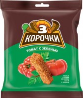 «3 Корочки», сухарики со вкусом томата и зелени, 40г: 