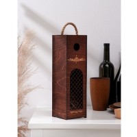 Ящик для вина Adelica «Пьемонт», 34?10,5?10,2 см, цвет тёмный шоколад: 
