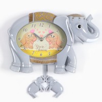 Детские настенные часы "Слон", дискретный ход, маятник, 24.5 х 36 х 5.5 см: 