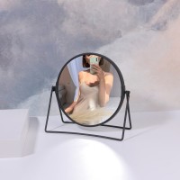 Зеркало настольное «Круг», двустороннее, с увеличением, d зеркальной поверхности 16 см, цвет чёрный: 