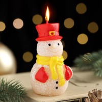 Свеча декоративная "Игрушечный снеговик", 4,9х4,х8 см: 