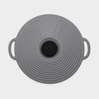 Силиконовая универсальная крышка Доляна, d=27,5 см, цвет серый: 