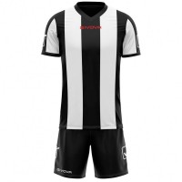 Givova Football Kit Jersey with Shorts Kit Catalano White / Black: Цвет: Brand: Givova Material: 100% polyester Brand logo above the chest area, on both sleeves, on the right leg and on both sides of the pants ripped V-neck elastic, ribbed cuffs Mesh inserts ensure better ventilation elastic waistband with drawstring without mesh lining Short sleeve comfortable to wear NEW, with label &amp; original packaging
https://www.sportspar.com/givova-football-kit-jersey-with-shorts-kit-catalano-white/black
