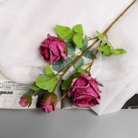 Цветы искусственные "Роза Солмус" d-7,5 см 64 см, сиреневый: 