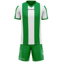Givova Football Kit Jersey with Shorts Kit Catalano Green / White: Цвет: Brand: Givova Material: 100% polyester Brand logo above the chest area, on both sleeves, on the right leg and on both sides of the pants ripped V-neck elastic, ribbed cuffs Mesh inserts ensure better ventilation elastic waistband with drawstring without mesh lining Short sleeve comfortable to wear NEW, with label &amp; original packaging
https://www.sportspar.com/givova-football-kit-jersey-with-shorts-kit-catalano-green/white