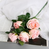 Цветы искусственные "Роза Триза" d-7 см 50 см, розовый: 