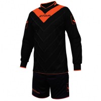 Givova Football Kit Keeper's Jersey with Short Kit Sanchez black / neon orange: Цвет: Brand: Givova Material: 100% polyester Brand logo processed under the neckline, both sleeves and both pants legs V-neck breathable material integrated protective pads in the elbow and hip area elastic cuffs, trousers and hem convenient fit pleasant wearing comfort NEW, with label &amp; original packaging
https://www.sportspar.com/givova-football-kit-keeper-s-jersey-with-short-kit-sanchez-black/neon-orange