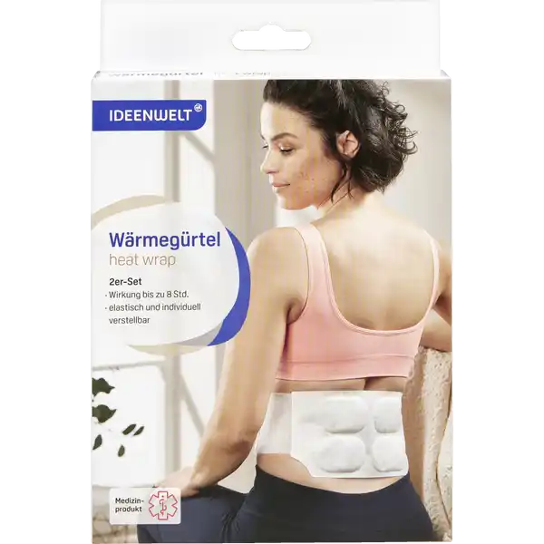 IDEENWELT er Set Wrmegrtel: Цвет: https://www.rossmann.de/de/gesundheit-ideenwelt-2er-set-waermeguertel/p/4305615974309
Produktbeschreibung und details Wirkung bis zu  Std selbstklebend selbstwrmende Funktion elastisch und individuell verstellbar tiefenwirksam und entspannend angenehmes Tragegefhl Kontaktdaten Dirk Rossmann GmbH Isernhgener Strae   Burgwedel wwwrossmannde Inhaltsstoffe Eisenpulver Aktivkohle Wasser Salz Vermicult