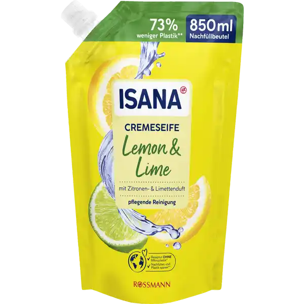 ISANA Cremeseife Lemon amp Lime Nachfllbeutel: Цвет: https://www.rossmann.de/de/pflege-und-duft-isana-cremeseife-lemon-und-lime-nachfuellbeutel/p/4305615961644
Produktbeschreibung und details Die ISANA CREMESEIFE LEMON ampamp LIME mit ausgesuchten Waschsubstanzen und einem natrlichen hautverwandten Pflegelipid reinigt schtzt und pflegt die Haut beim Hndewaschen Der enthaltene SoftpflegeKomplex hlt die Hnde zart und geschmeidig whrend der fruchtigfrische Duft die Sinne belebt HAUTVERTRGLICHKEIT dermatologisch besttigt und pHhautneutral pflegende Reinigung vegan Kontaktdaten Dirk Rossmann GmbH Isernhgener Strae   Burgwedel wwwrossmannde UrsprungslandHerkunftsort Deutschland Testurteile Qualittssiegel ampamp Verbandszeichen Inhaltsstoffe Aqua Sodium Laureth Sulfate Cocamidopropyl Betaine Sodium Chloride CocoGlucoside Glyceryl Oleate Parfum Glycol Distearate Laureth Tocopherol Hydrogenated Vegetable Glycerides Citrate Sodium Lacatate Citric Acid Formic Acid Glycerin Sodium Citrate Sodium Benzoate Limonene Citral