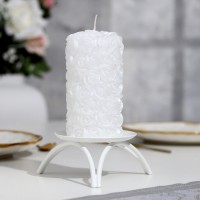 Свеча-цилиндр свадебная "Розы", 6х11,5 см, домашний очаг: 